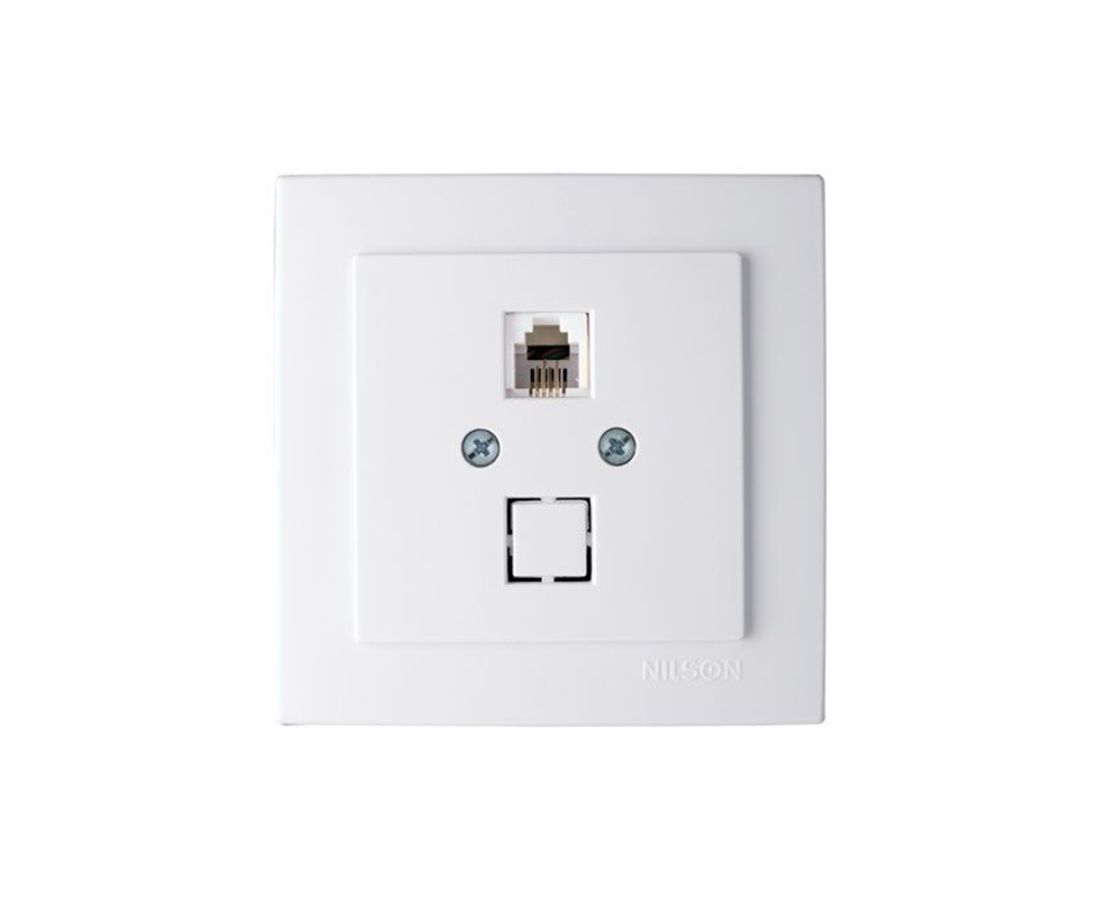 როზეტი ტელეფონის RJ11 touran white - 24111040 — როზეტები და ჩამრთველები